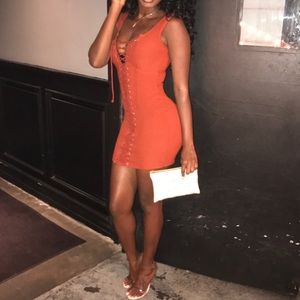 Rust mini dress